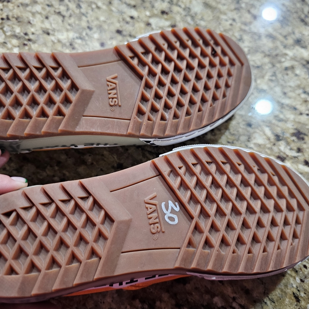 Vans Womens Orange Slip-On Shoes - Picture 6 of 8